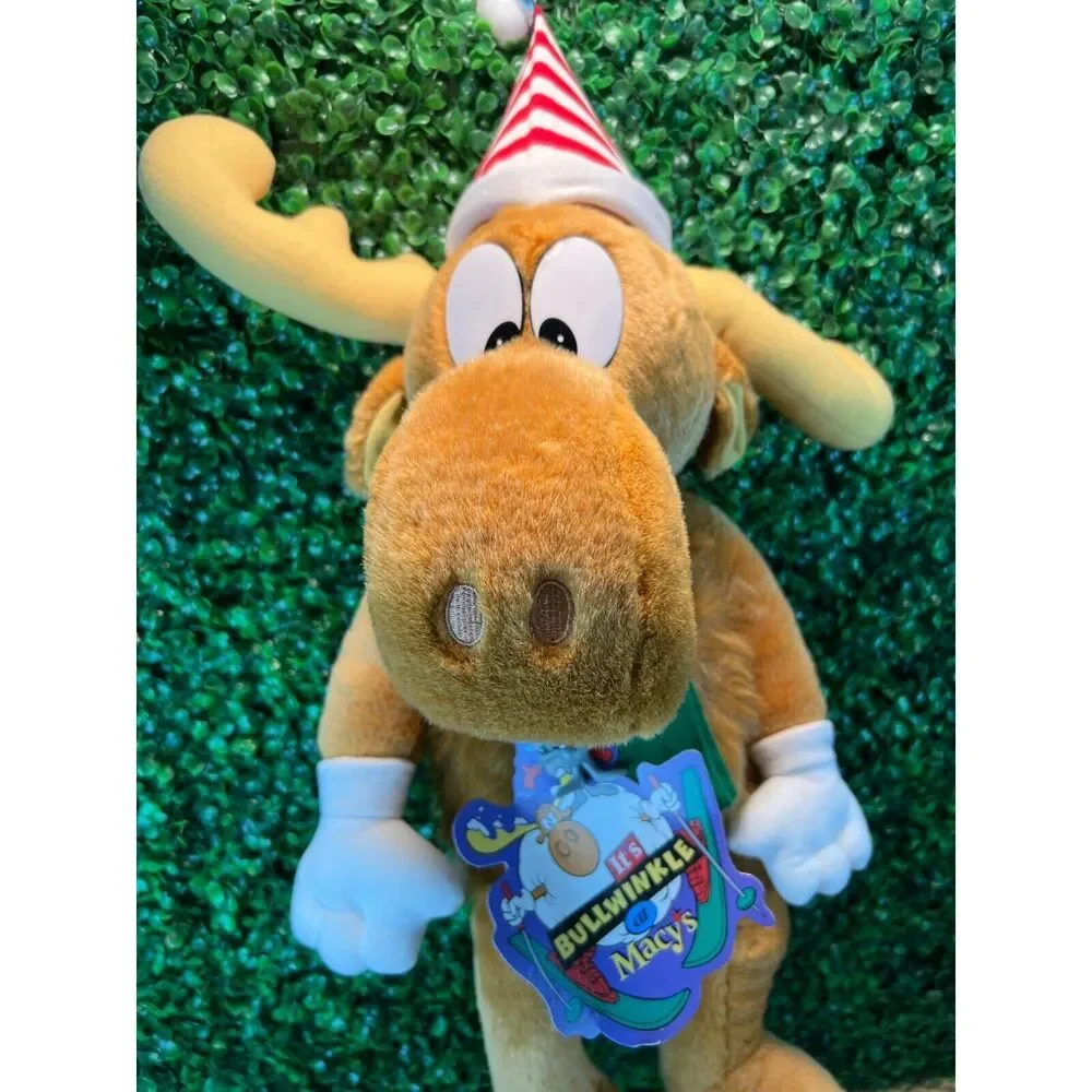 Vintage Bullwinkle Moose 90s Plush Stuffed Animal Macy's Rocky and Bullwinkle
